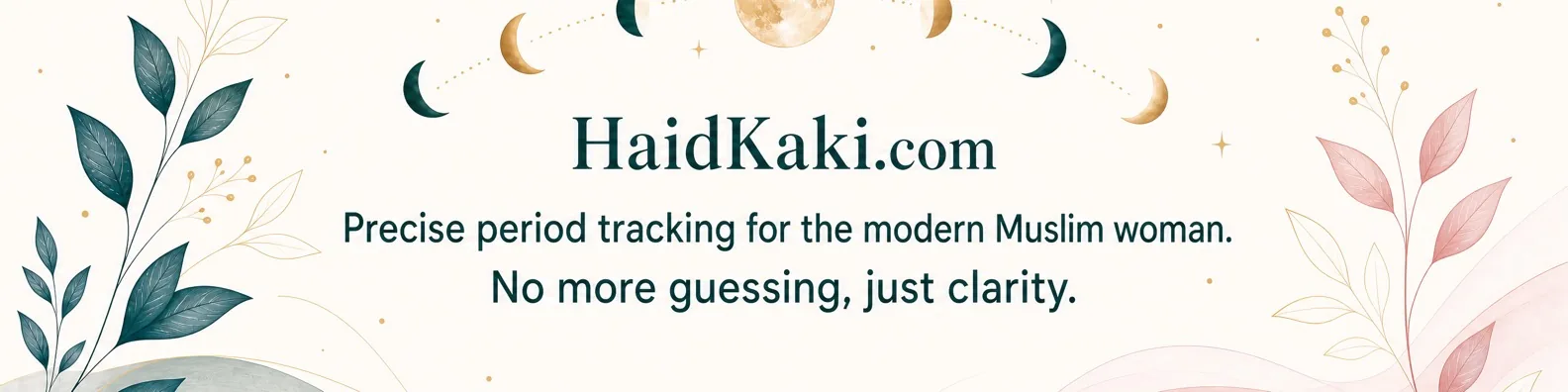 HaidKaki.com — Precise period tracking for the modern Muslim woman. No more guessing, just clarity.